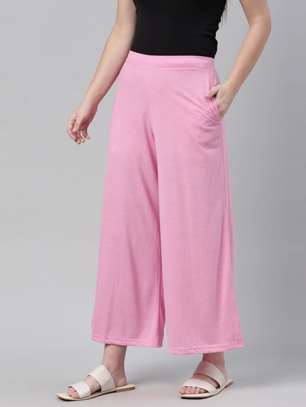 Souchii Pink Knitted Palazzos