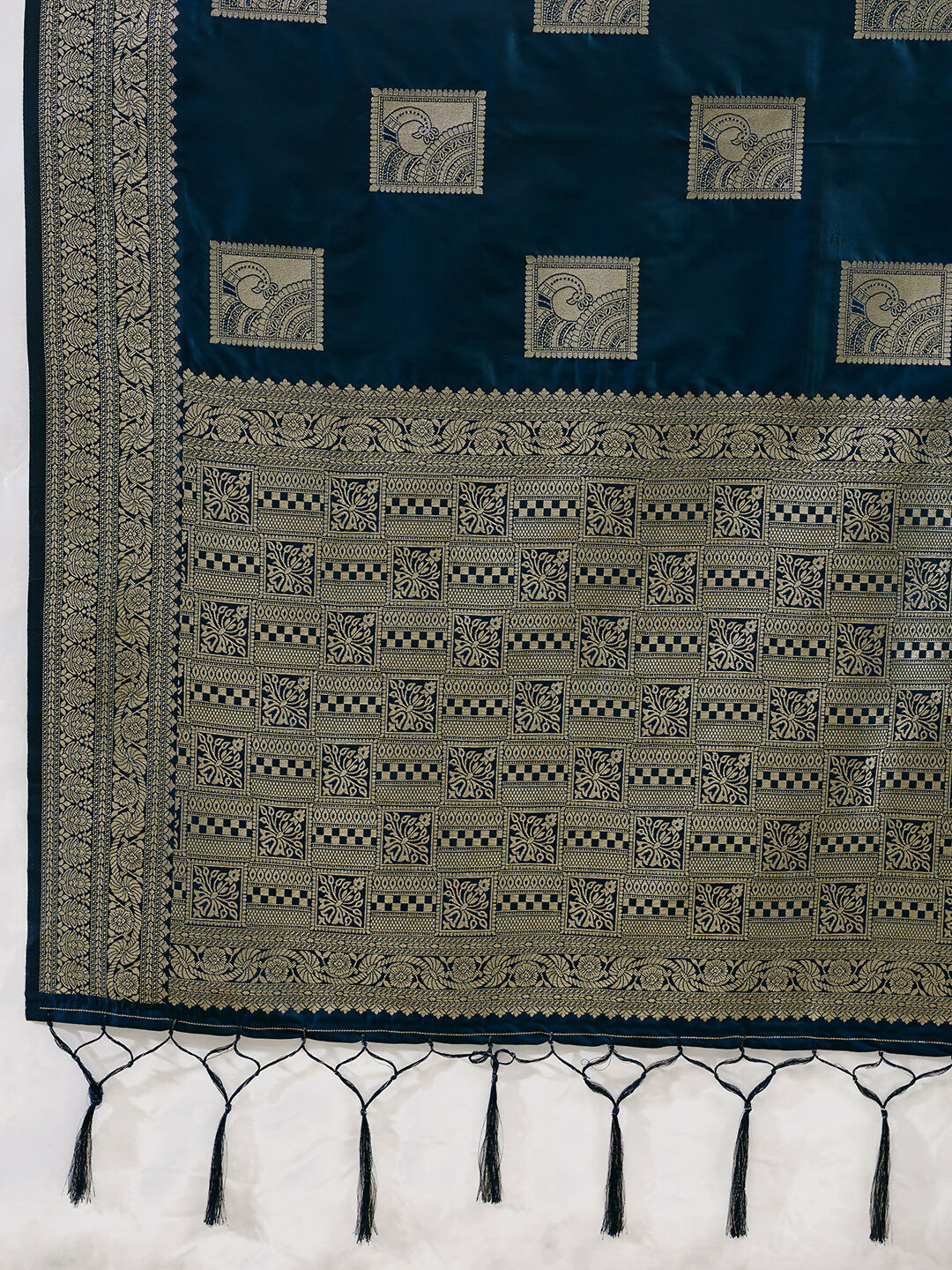 Shree Shyam Fashion Teal Blue Silk Blend Saree