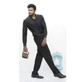 Diva Globe Black Lapel Collar Shirt