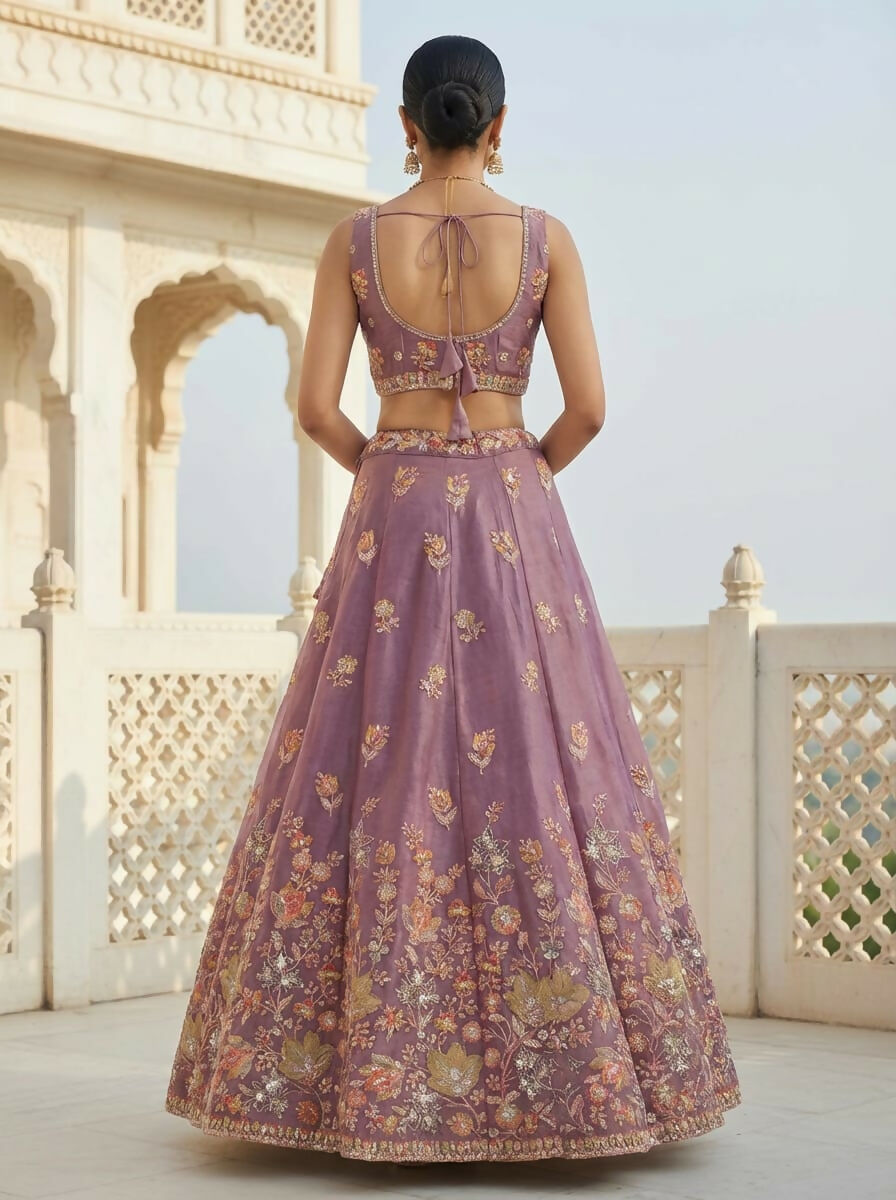 Lehenga Mart Designer Indian Wedding Lehenga Choli-Lavender