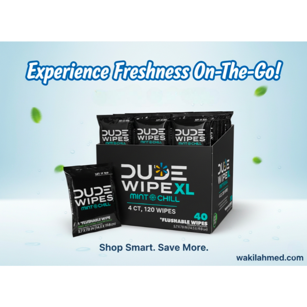 DUDE Wipes XL Flushable Wipes – Fragrance Free, Hypoallergenic Adult Wipes (400 CT / 480 CT)