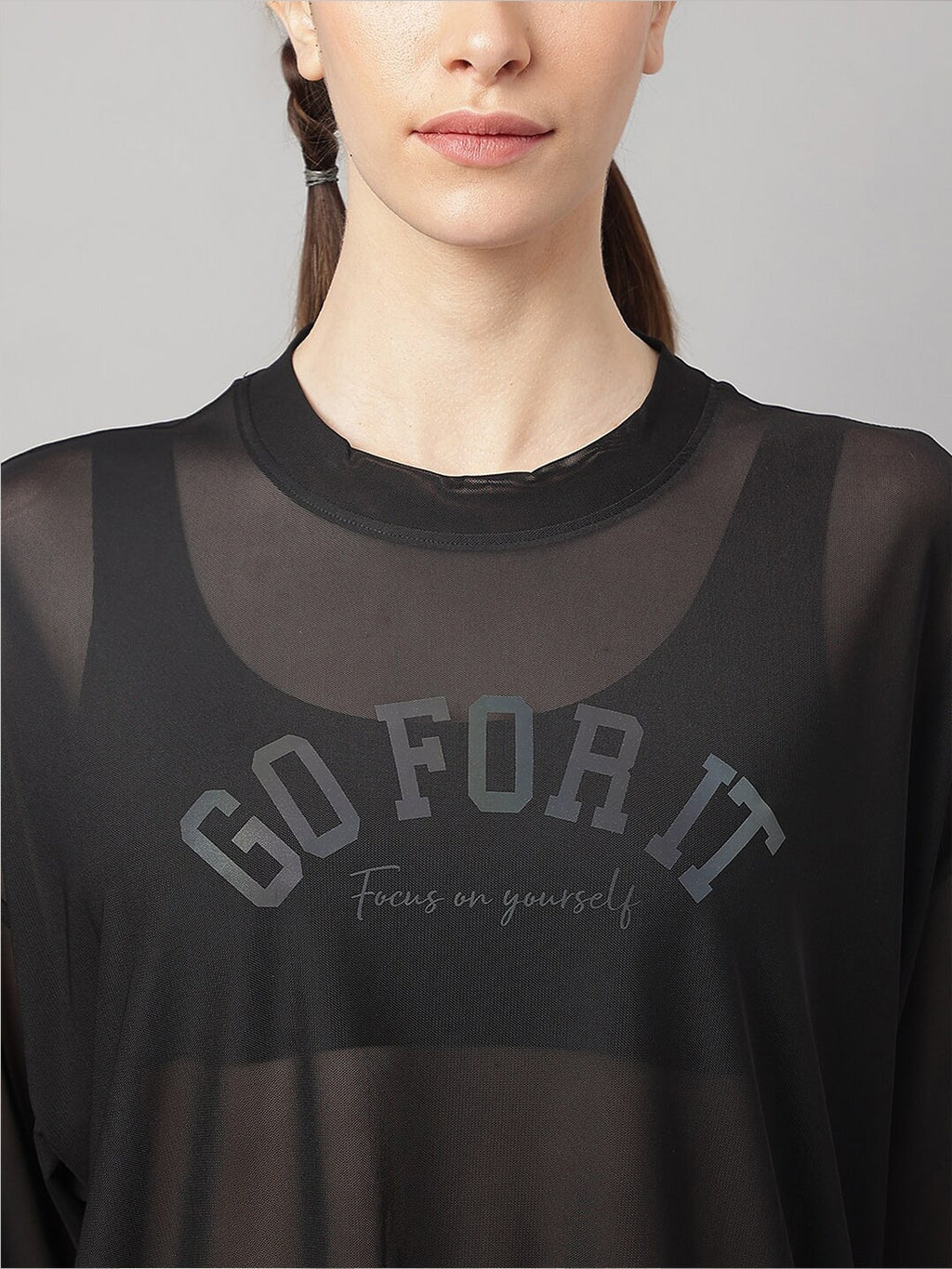 MKH Typography Printed Drop Shoulder Sleeves Dri-FIT Sports T-Shirt