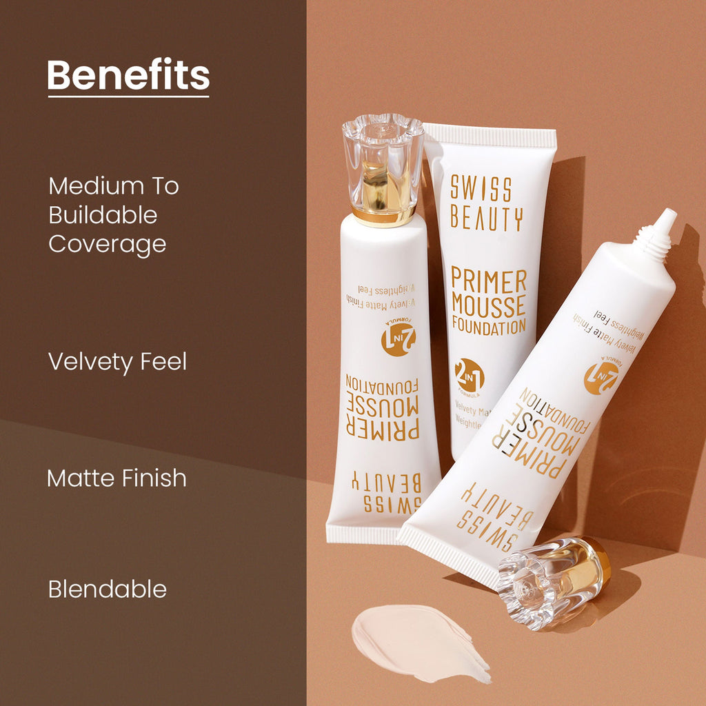 Swiss Beauty Primer Mousse Foundation - 08 Coffee Cream