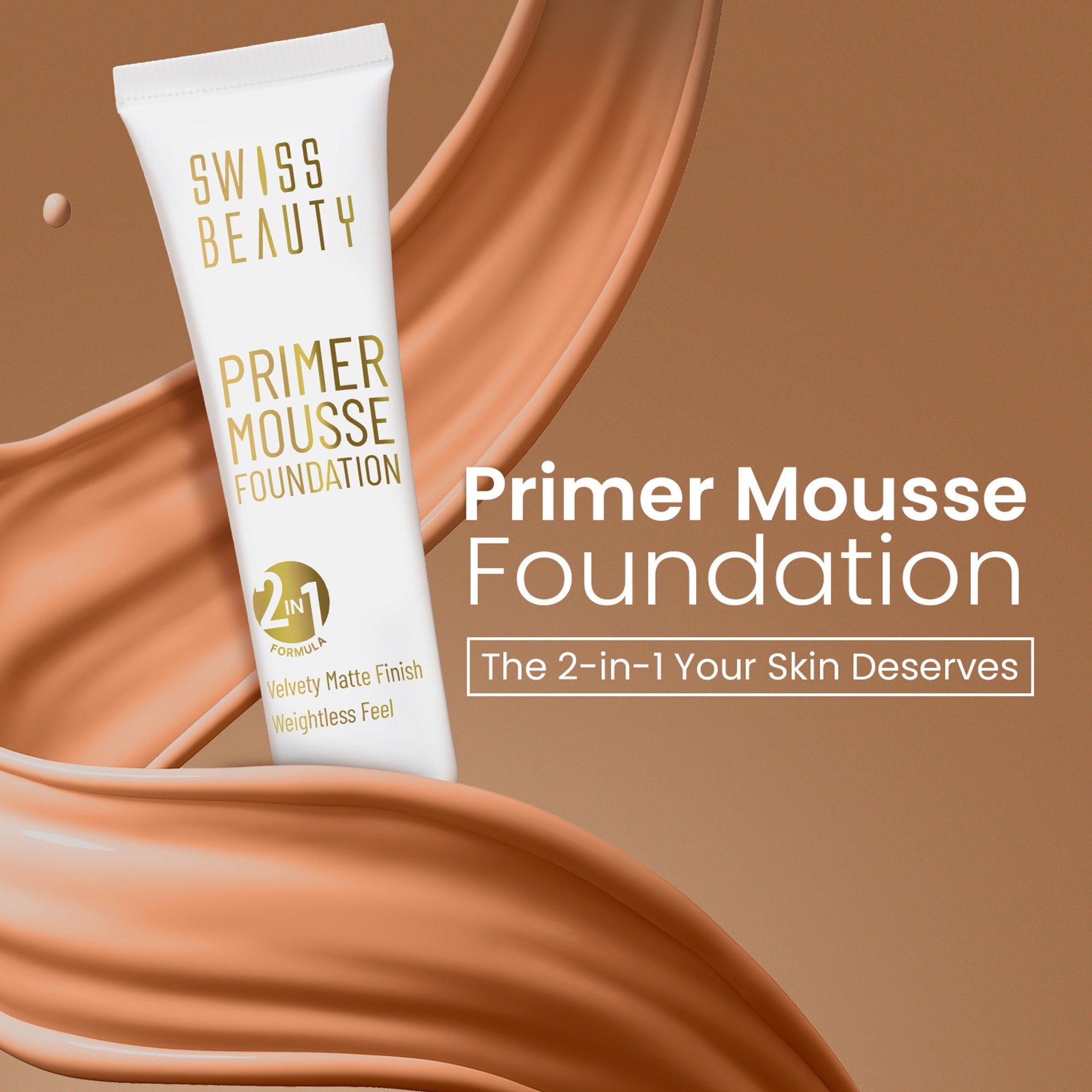 Swiss Beauty Primer Mousse Foundation - 09 Light Almond