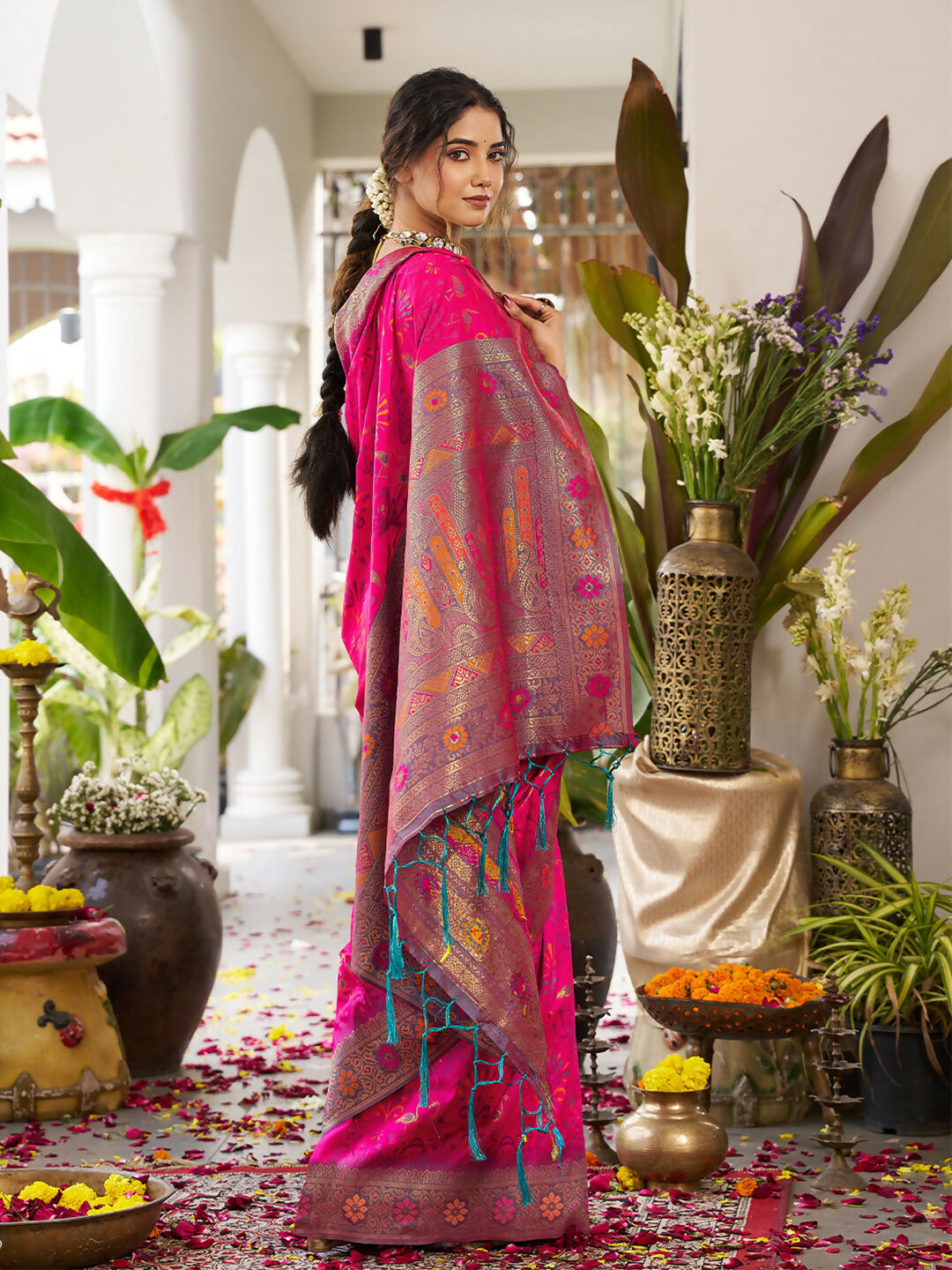 Shree Shyam Fashion Pink Soft Silk Saree