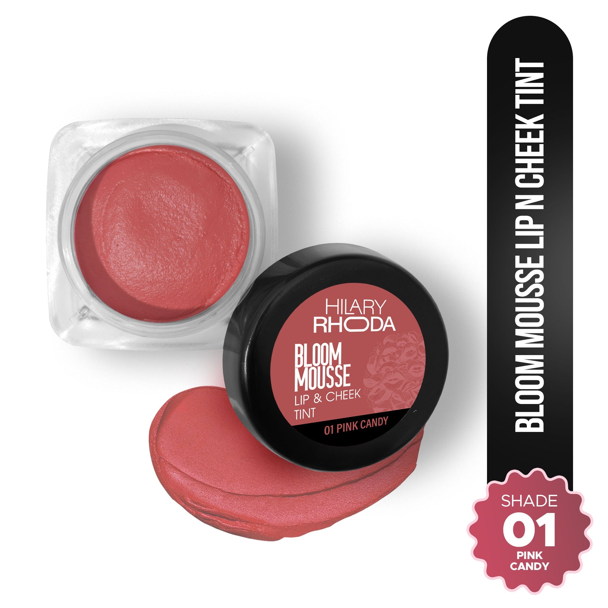 Hilary Rhoda Bloom Mousse Waterproof Lip N Cheek Tint - Pink Candy 01