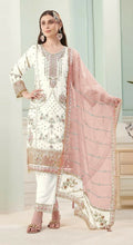 Anaita White Fox Georgette Stitched Suit with Embroidery Sequins