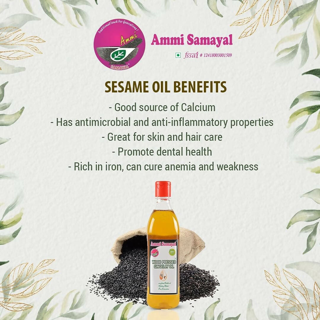 Ammi Samayal Wood Pressed Sesame Gingelly Oil for Cooking