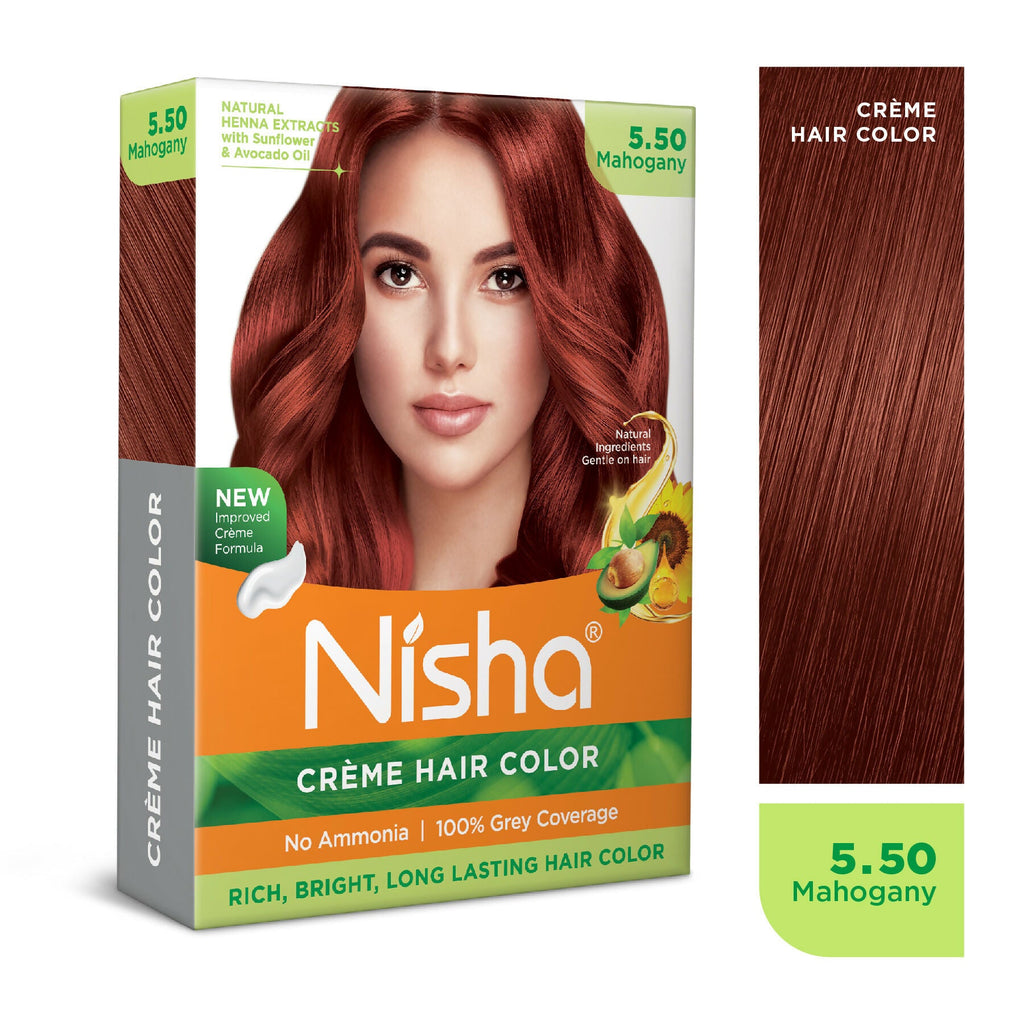 Nisha Creme Hair Color for Women - Mahogany