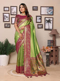 Aastha Fashion Pista Tissue Silk Weaving Saree