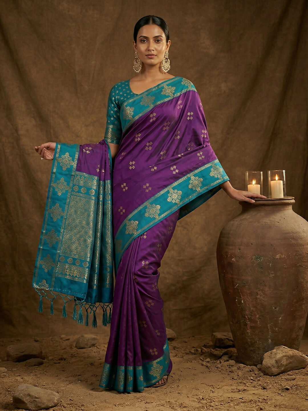 Shree Shyam Fashion Violet Soft Silk Saree