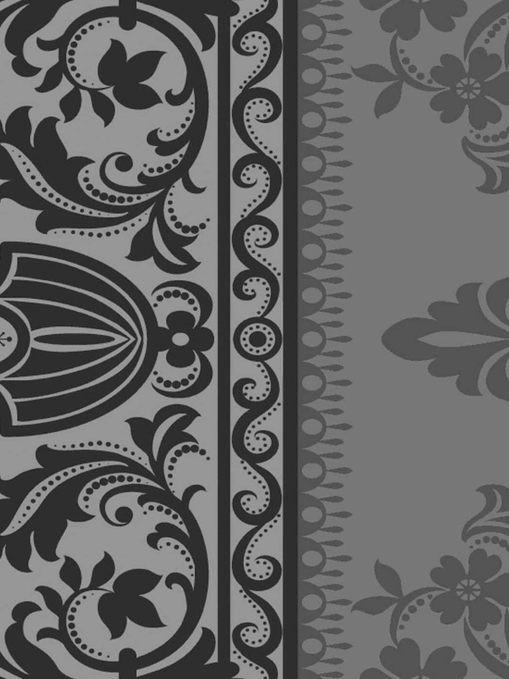 Dreamscape Grey & Black Ethnic Motifs 144 TC Bedsheet with Pillow Covers