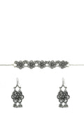 Mominos Fashion Johar Kamal Silver-Plated Brass Finish Floral Desgin Choker For Women