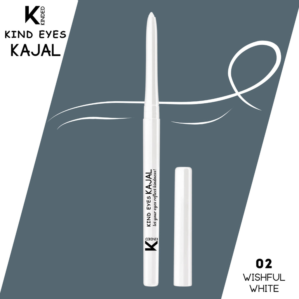 KINDED Kind Eyes Kajal 3 In 1 Kohl Kajal Eye Liner Smokey Eye Shadow - 02 Wishful White