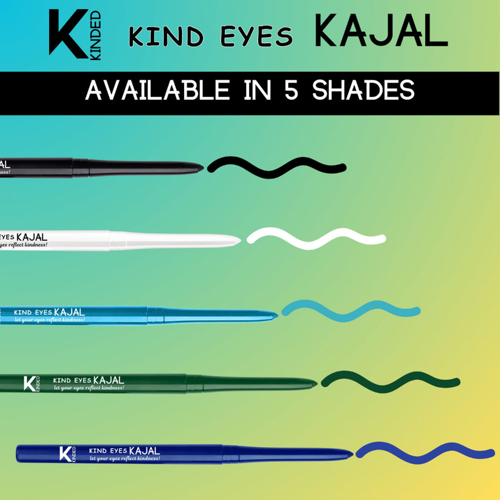 KINDED Kind Eyes Kajal 3 In 1 Kohl Kajal Eye Liner Smokey Eye Shadow - 02 Wishful White