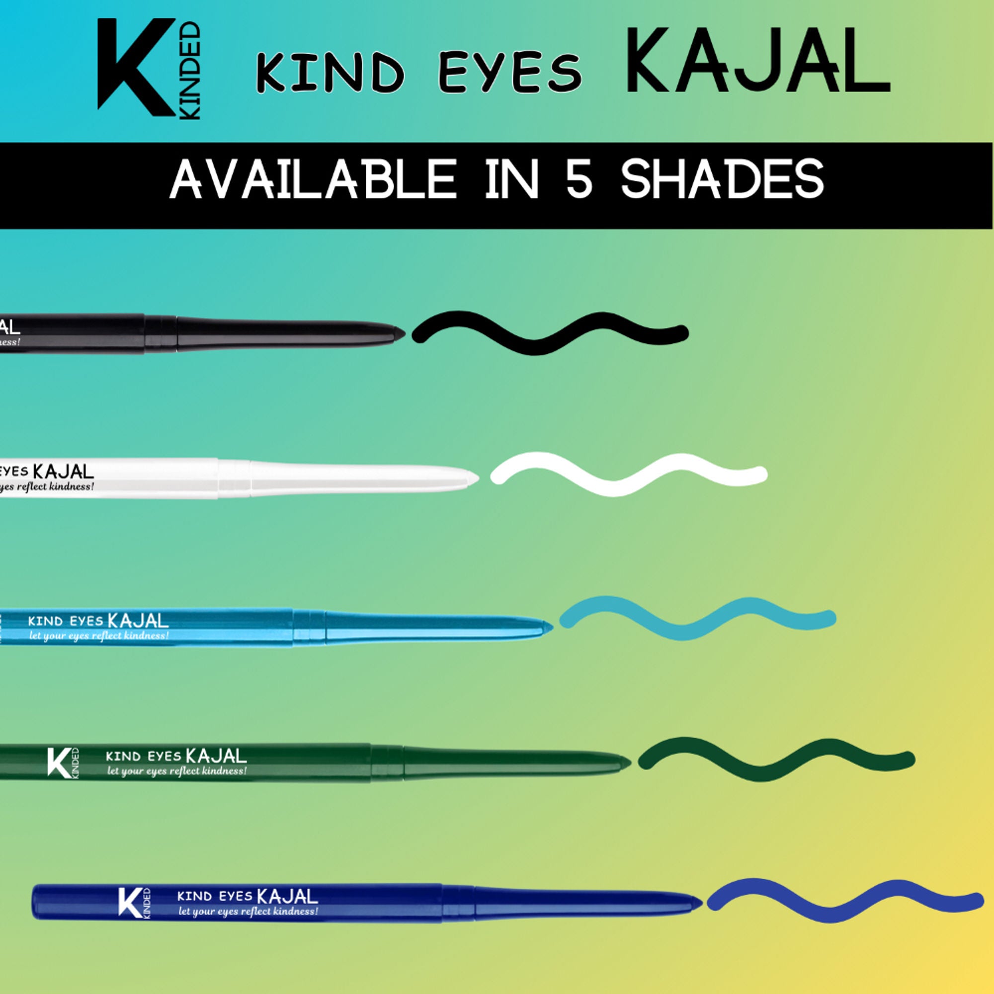 KINDED Kind Eyes Kajal 3 In 1 Kohl Kajal Eye Liner Smokey Eye Shadow - 02 Wishful White