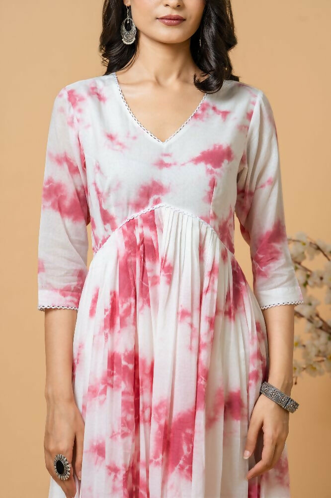 Joban Fashion Magenta Tie & Dye Kurta Pant Set