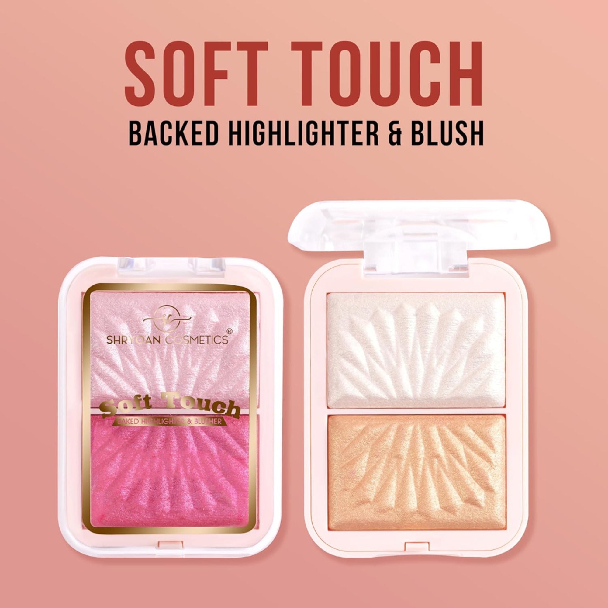 Shryoan Soft Touch Baked Shimmery Finish Highlighter & Blush Palette - 4