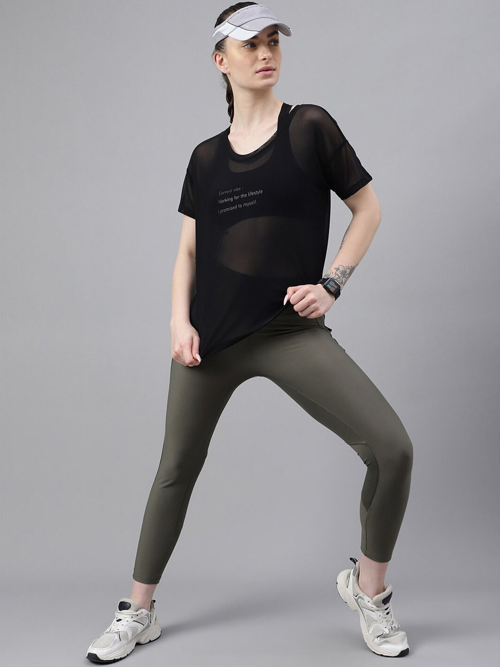 MKH Dri-FIT Typography Printed Drop Shoulder Sleeves T-Shirt