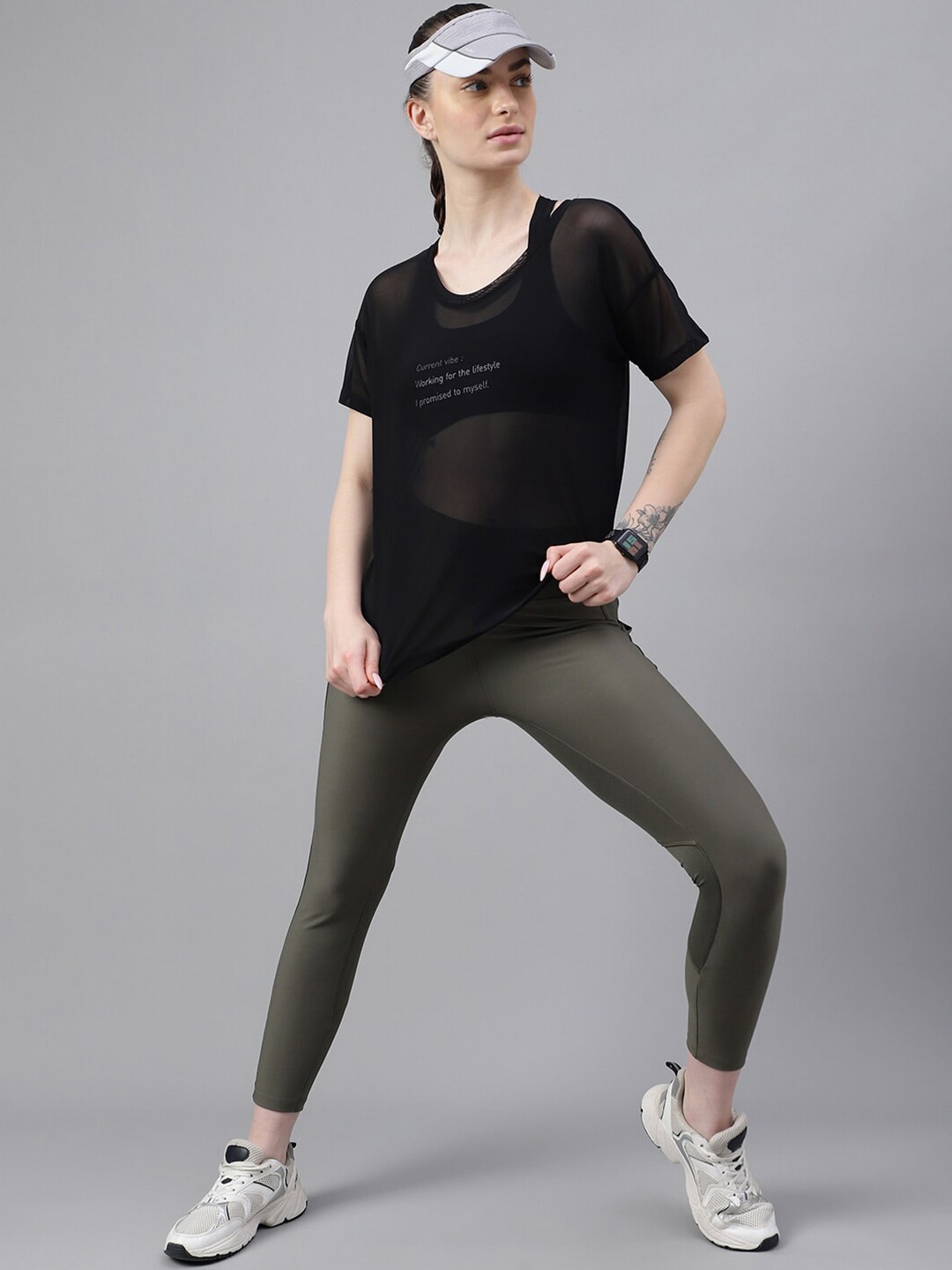 MKH Dri-FIT Typography Printed Drop Shoulder Sleeves T-Shirt