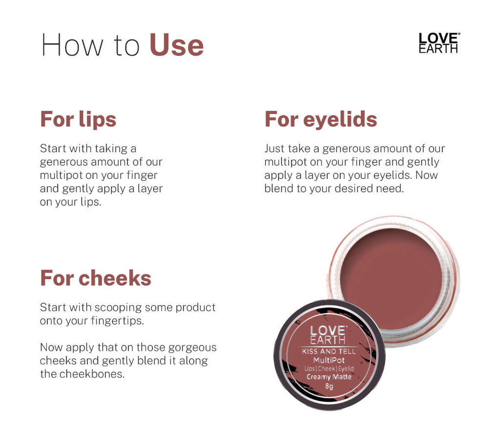 Love Earth Lip Tint & Cheek Tint Multipot-Kiss & Tell