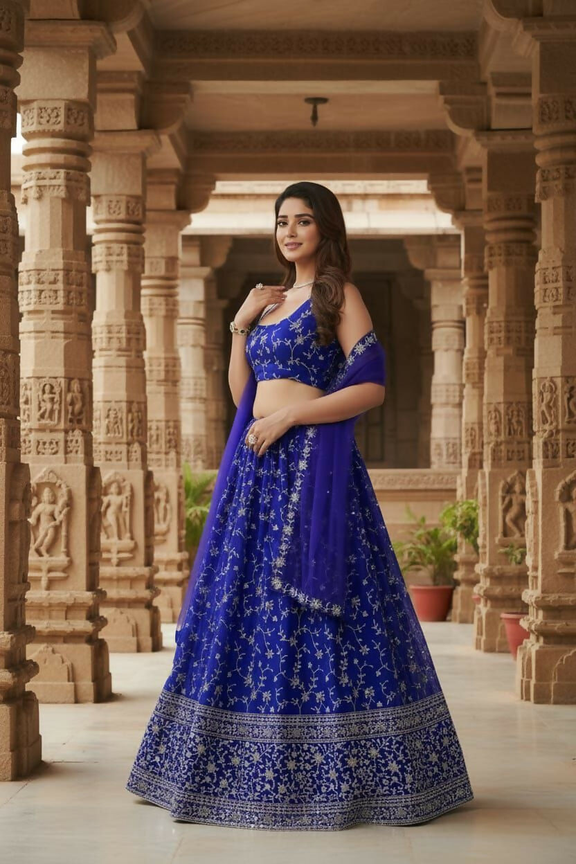 Lehenga Mart Designer Indian Wedding Lehenga Choli-Blue