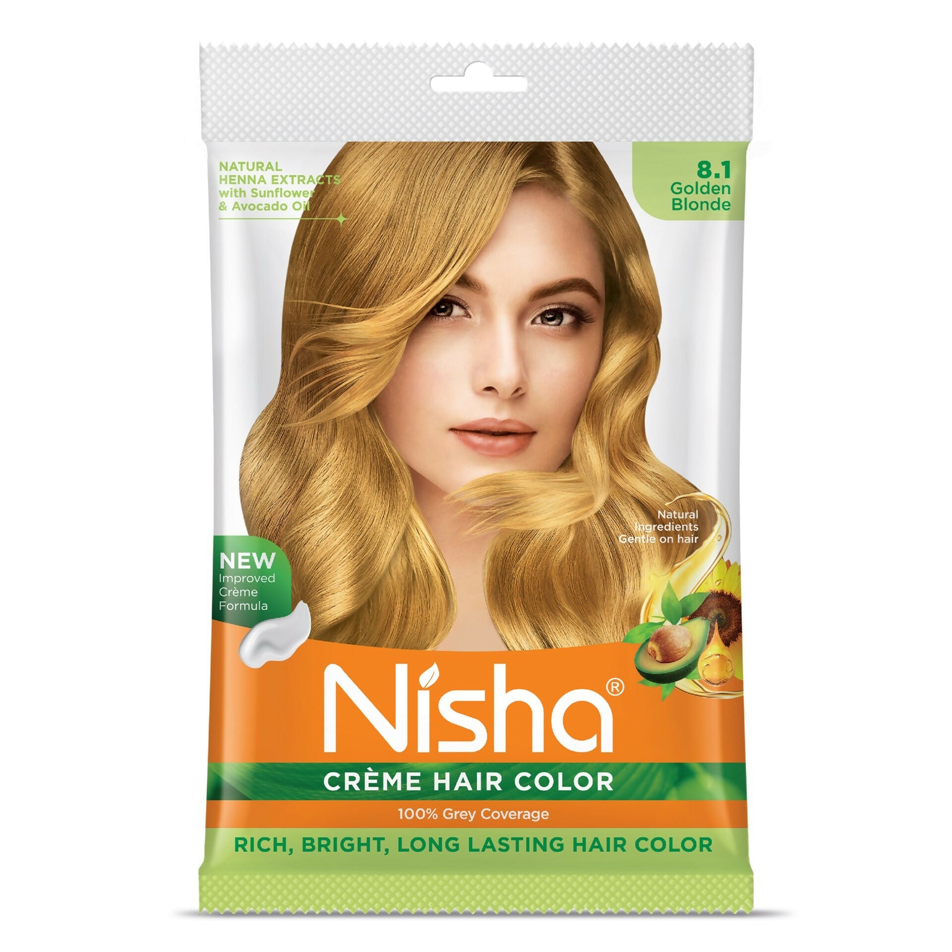 Nisha Creme Hair Color for Women - Golden Blonde