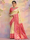 Shree Shyam Fashion Cream Soft Silk Saree