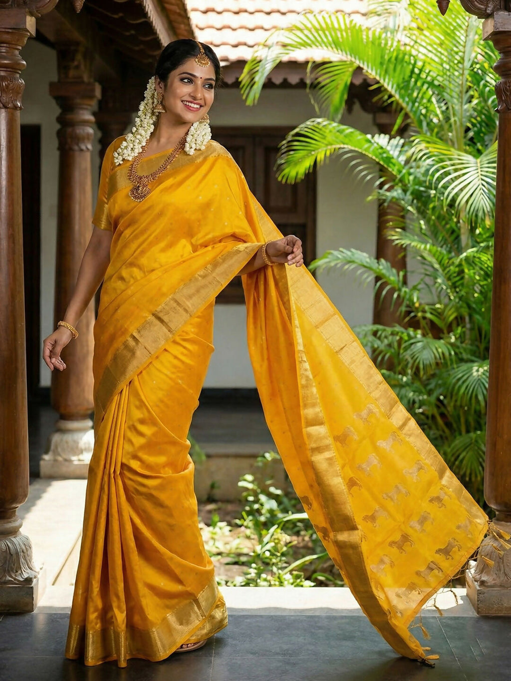 Shree Shyam Fashion Gold Soft Silk Saree