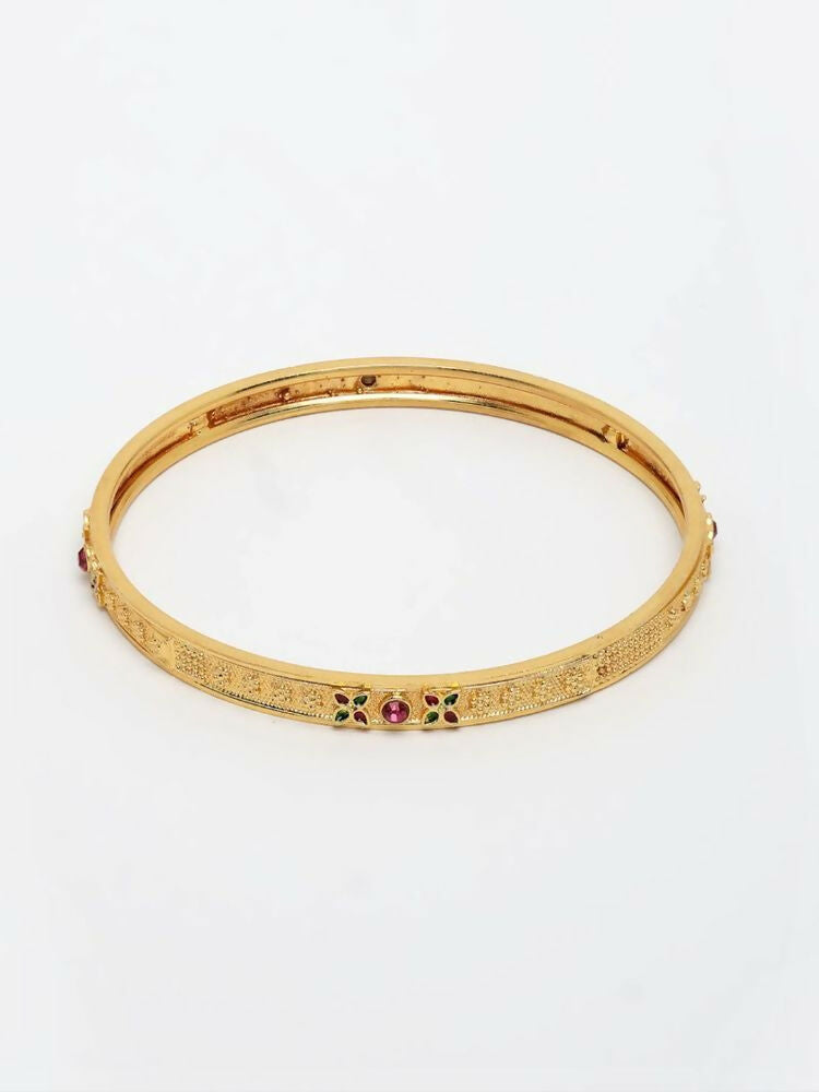 NVR Women Set of 4 Gold Plated Artificial Stone Bangle