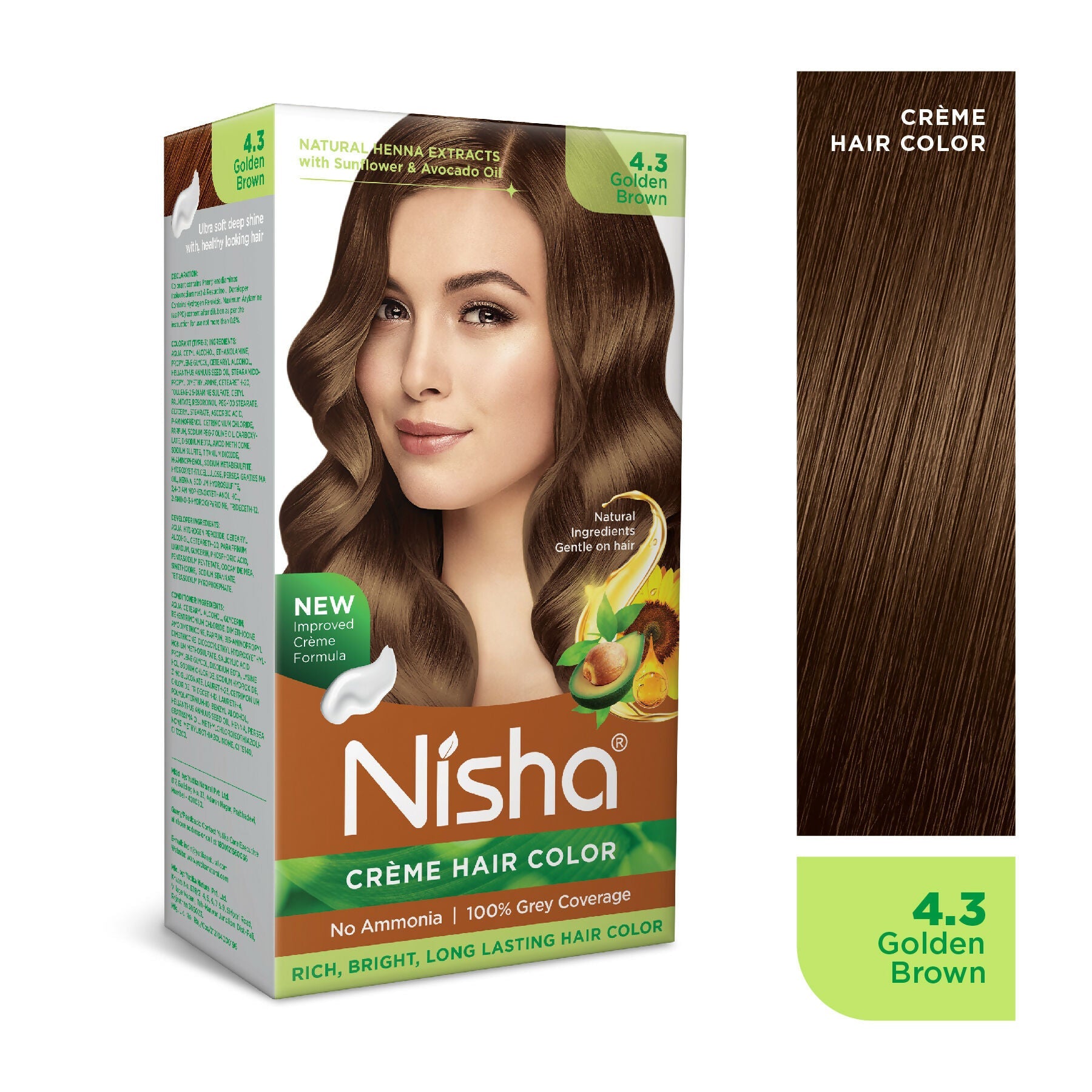 Nisha Creme Hair Color for Women - Golden Brown