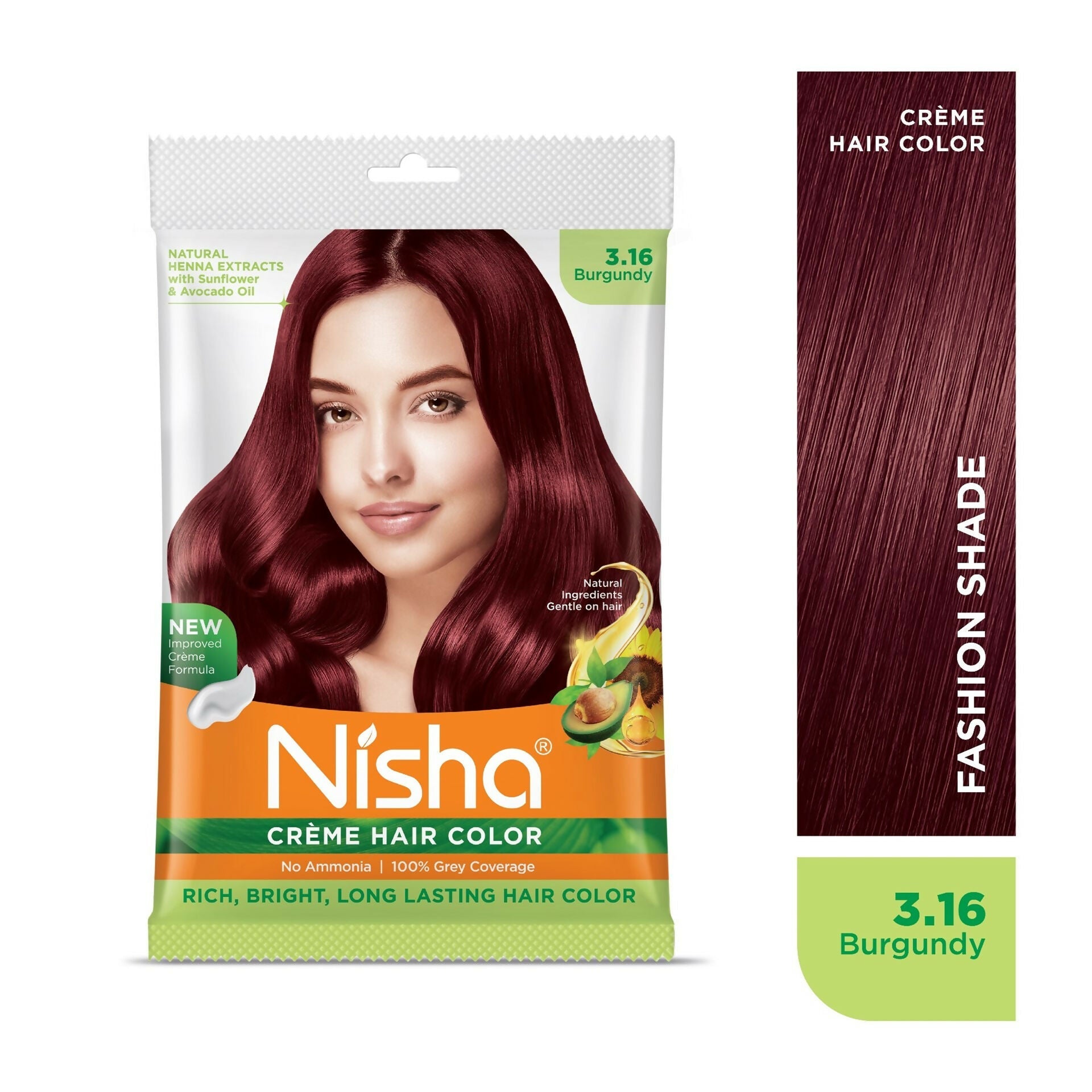 Nisha Creme Hair Color for Women - Burgundy