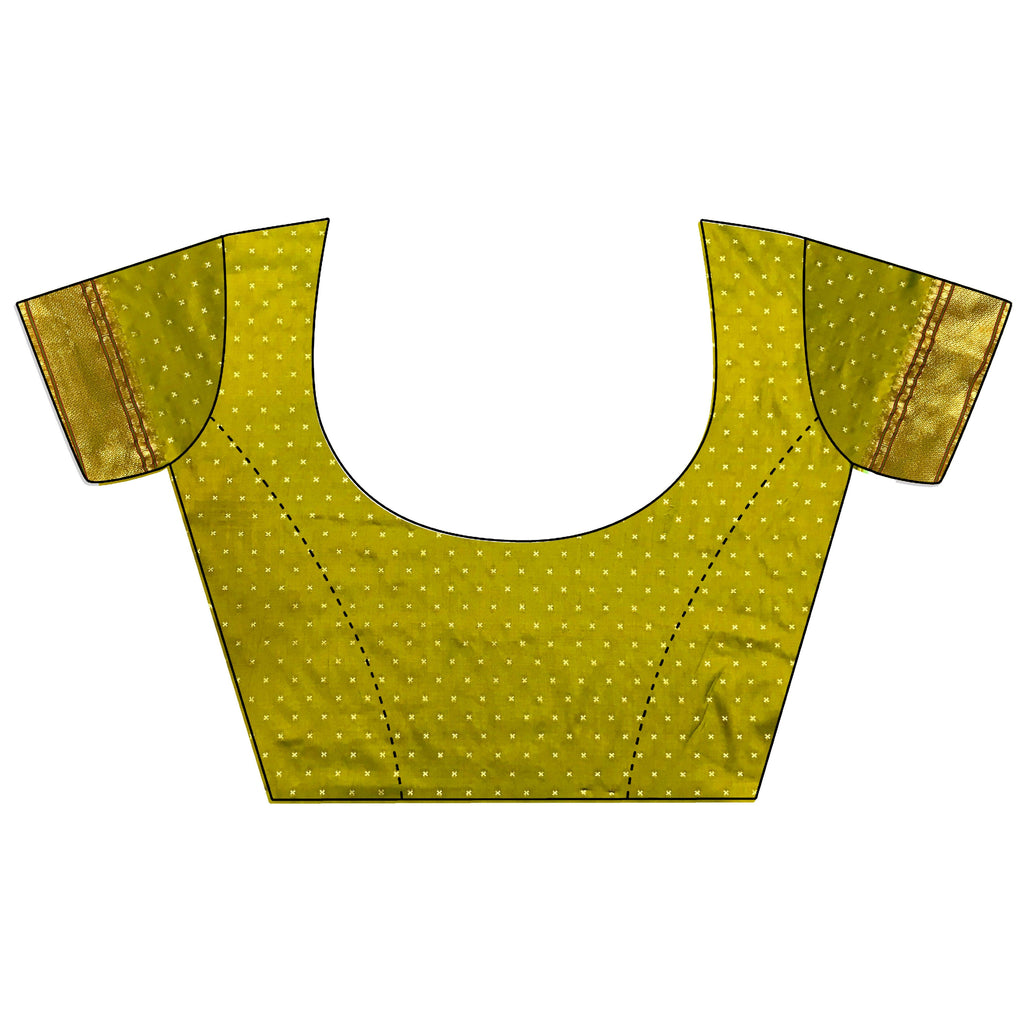 Joban Fashion Lime Green Butti Woven Soft Lichi Silk Paithani Saree