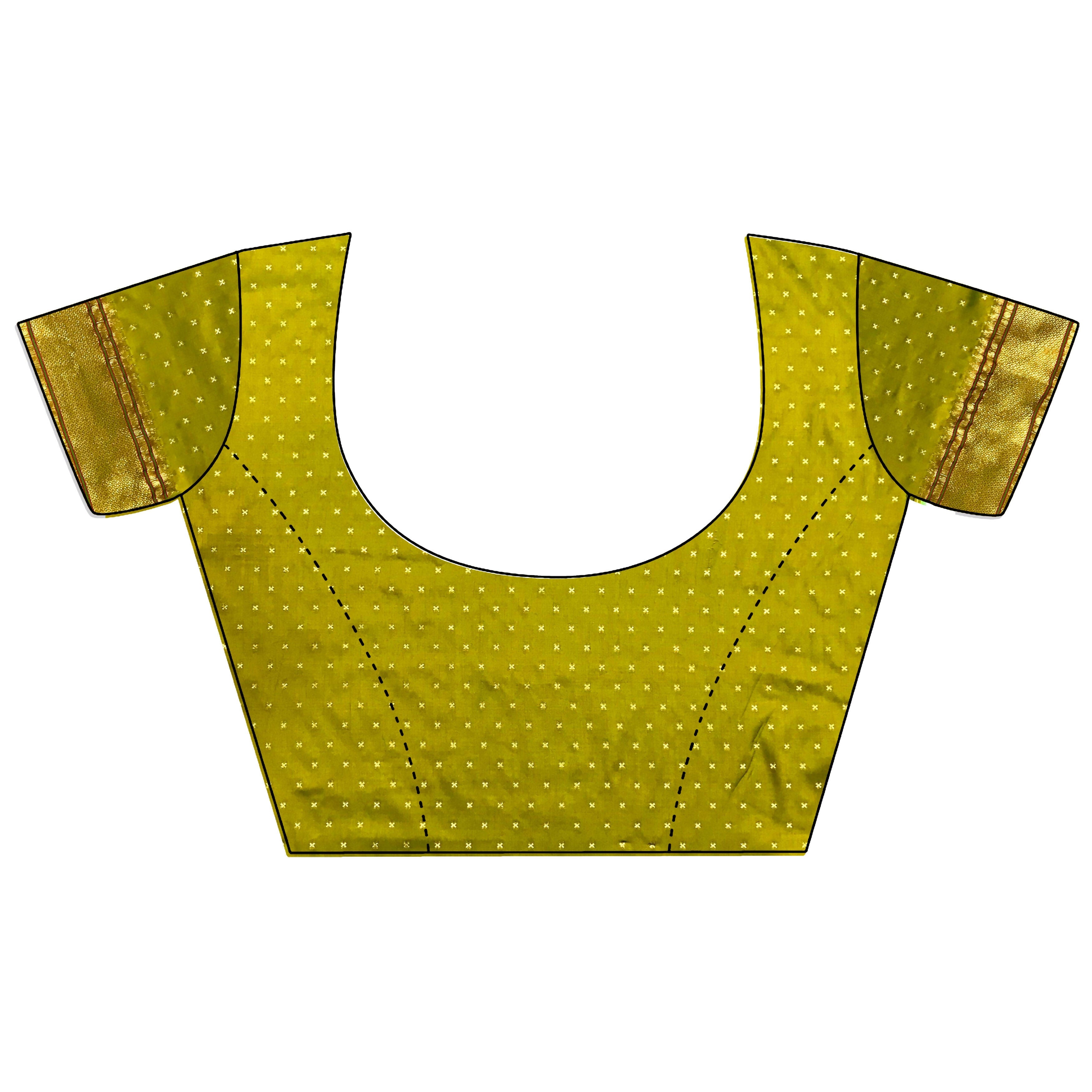 Joban Fashion Lime Green Butti Woven Soft Lichi Silk Paithani Saree