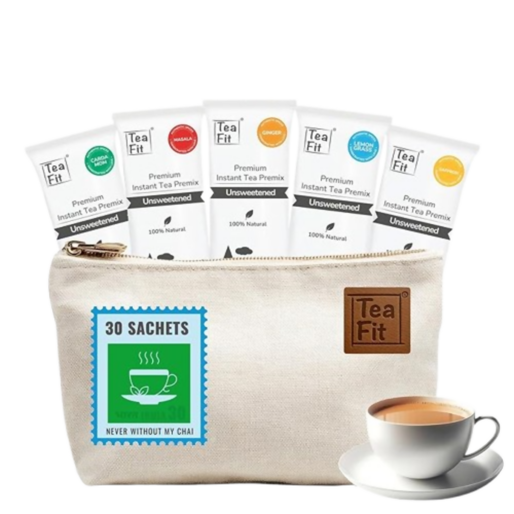 TeaFit Premium NO SUGAR Instant Assorted Tea Premix - Traveler Pack