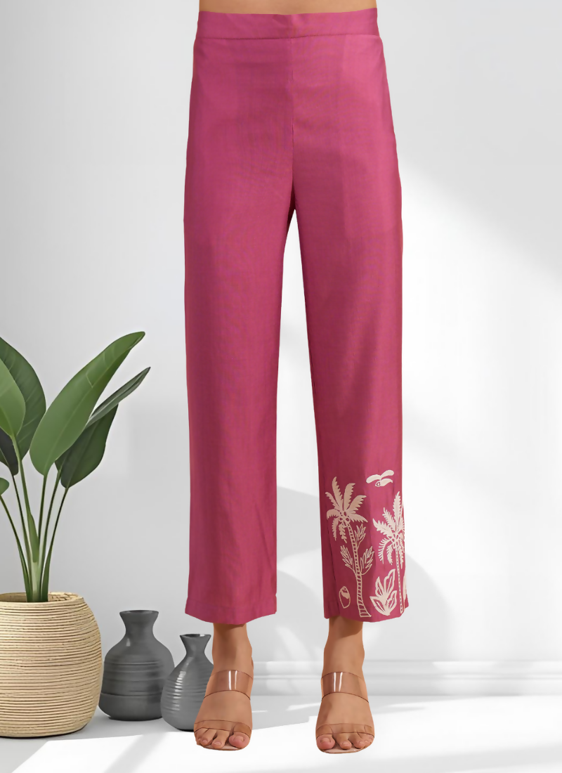 Joban Fashion Pink Silk Embroidered Readymade Cord Set