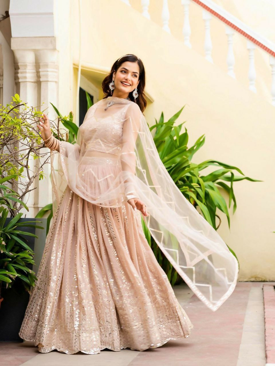 Lehenga Mart Designer Indian Wedding Lehenga Choli-Light Pink