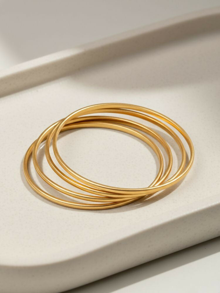 NVR Women Set of 4 Gold Plated Handcrafted Bangle