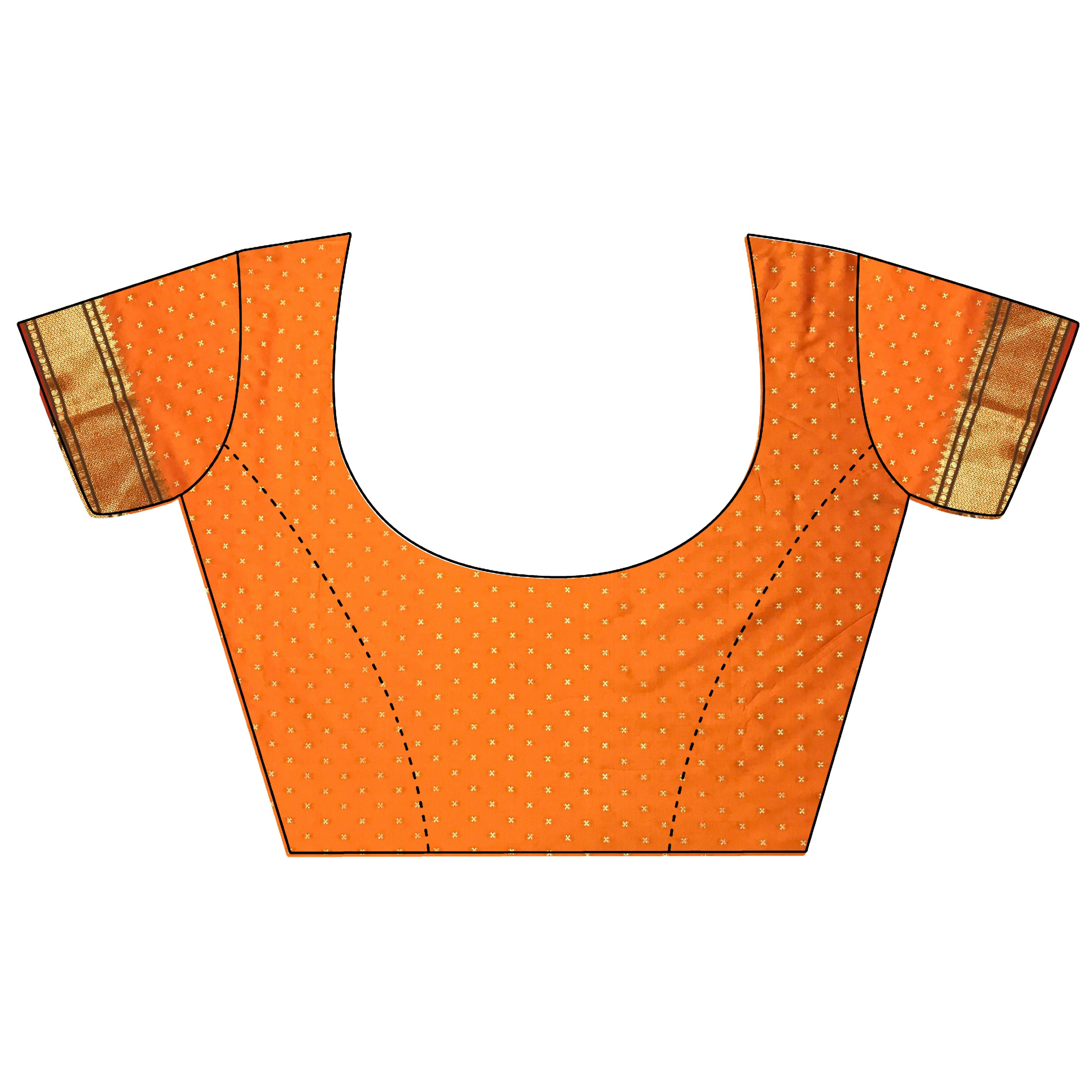 Joban Fashion Orange Butti Woven Soft Lichi Silk Paithani Saree