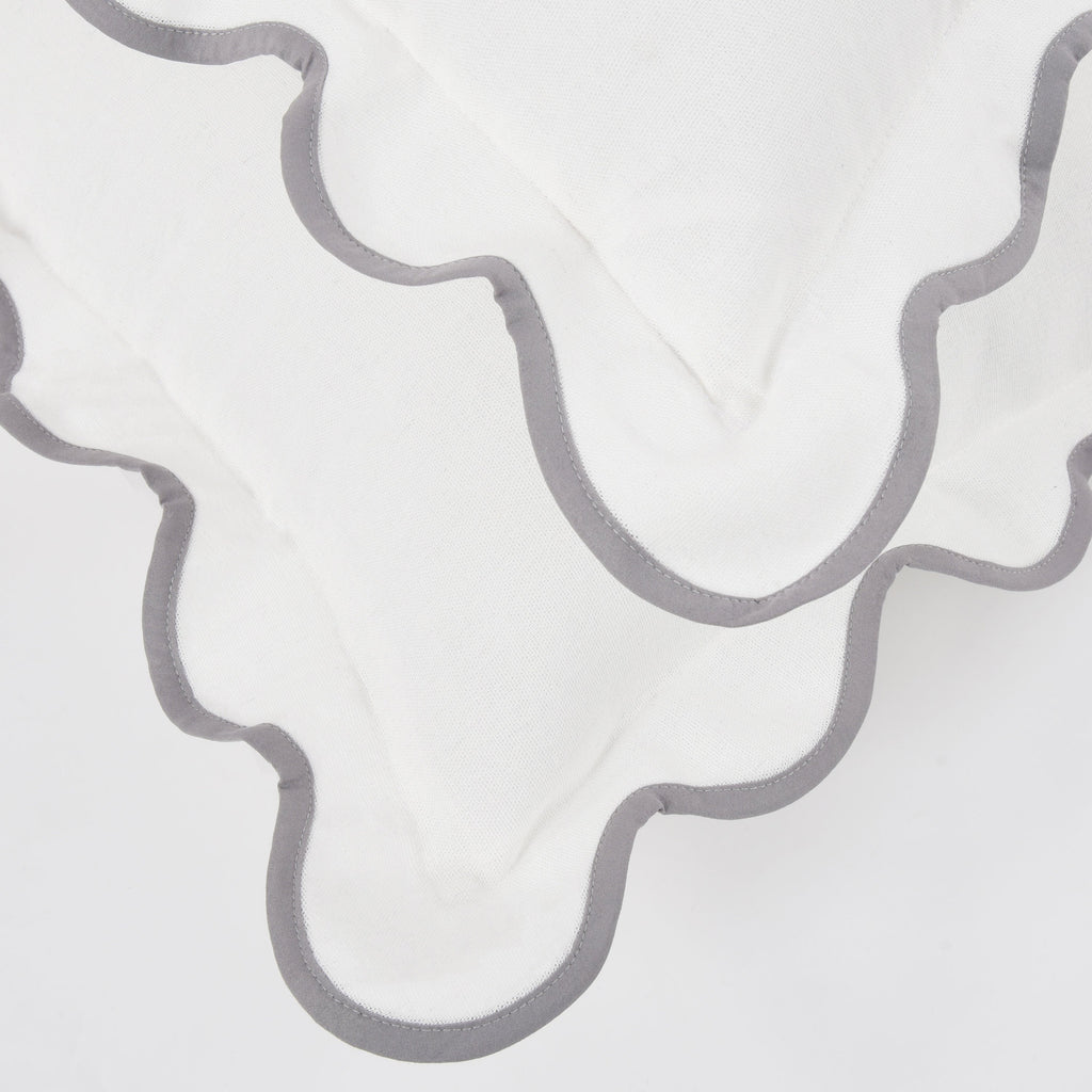 Closeout - Throw Pillow Covers with Scalloped Border, Set of 2, 18"x18", N60005