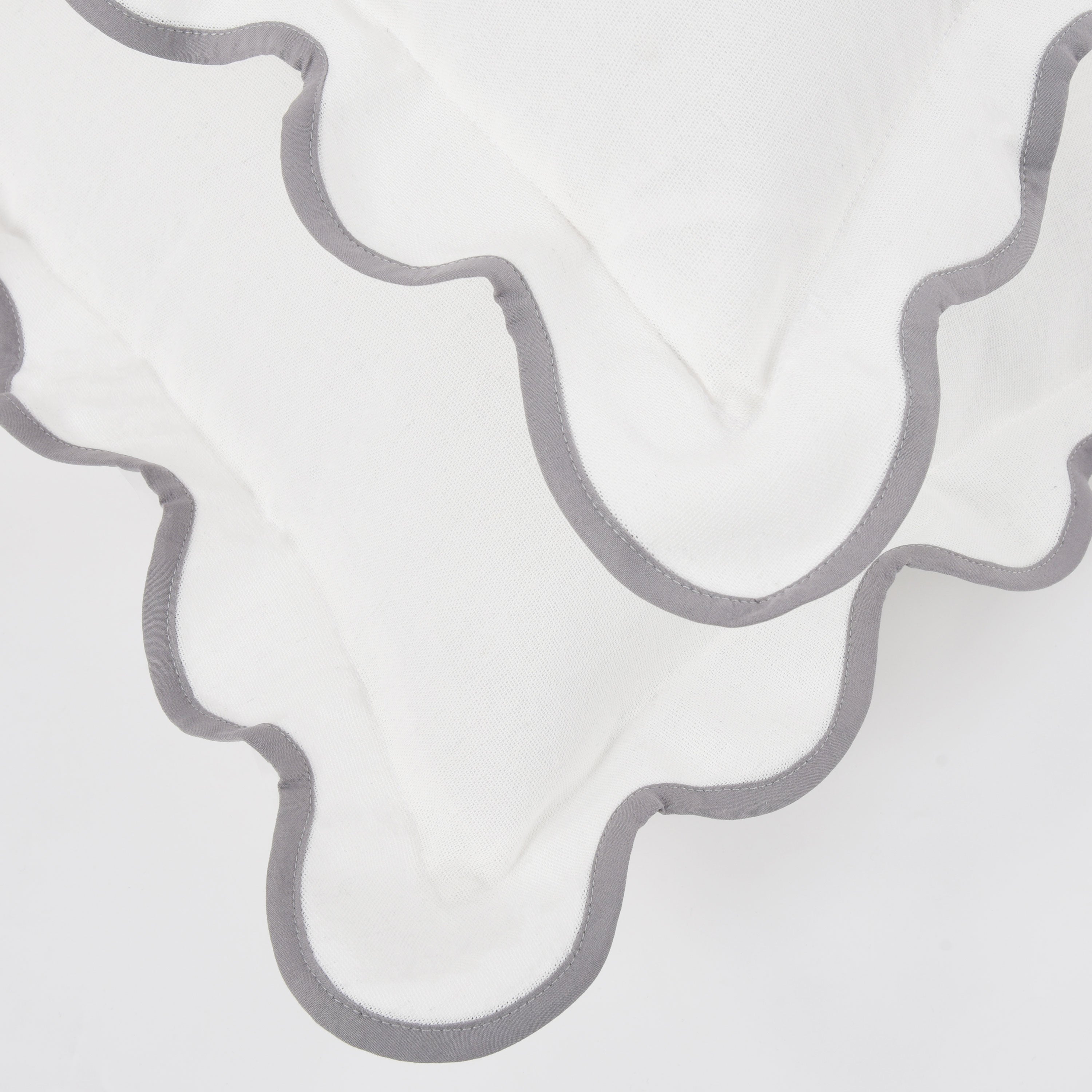 Closeout - Throw Pillow Covers with Scalloped Border, Set of 2, 18"x18", N60005