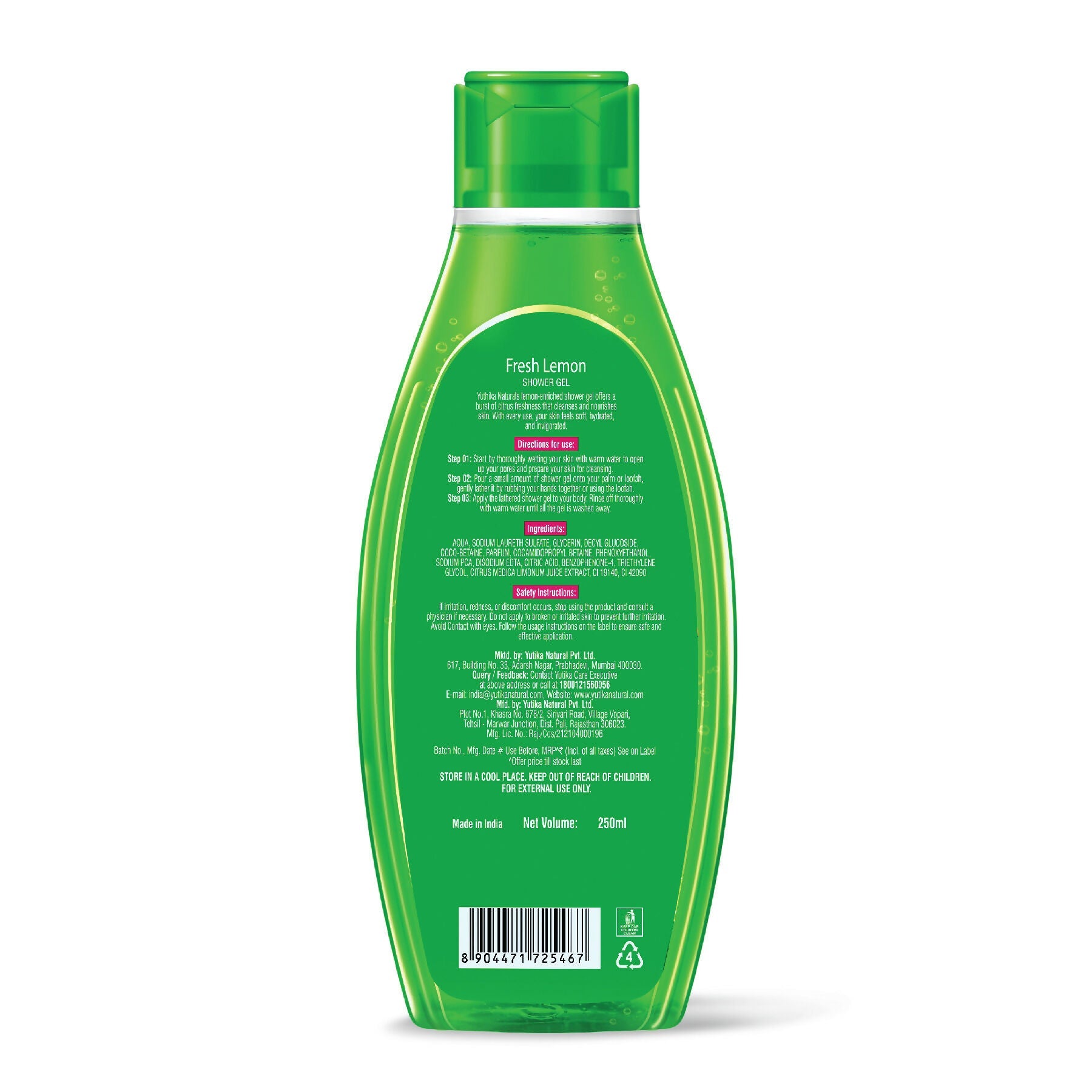 Yuthika Fresh Lemon Body Wash Shower Gel