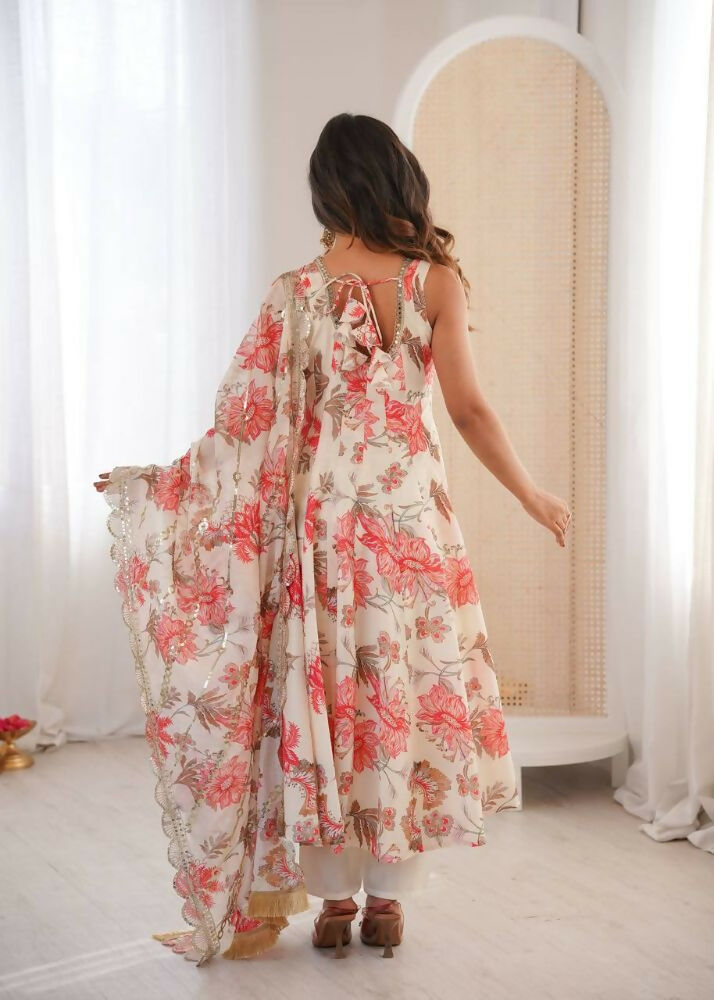 Teeya Creation Crea Pure Muslin Silk Digital Print Traditional Wear Long Gown