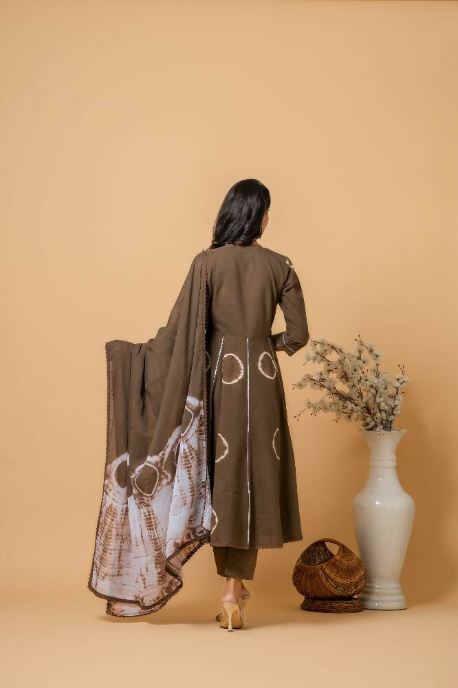 Joban Fashion Brown Tie & Dye Cotton Suit Set