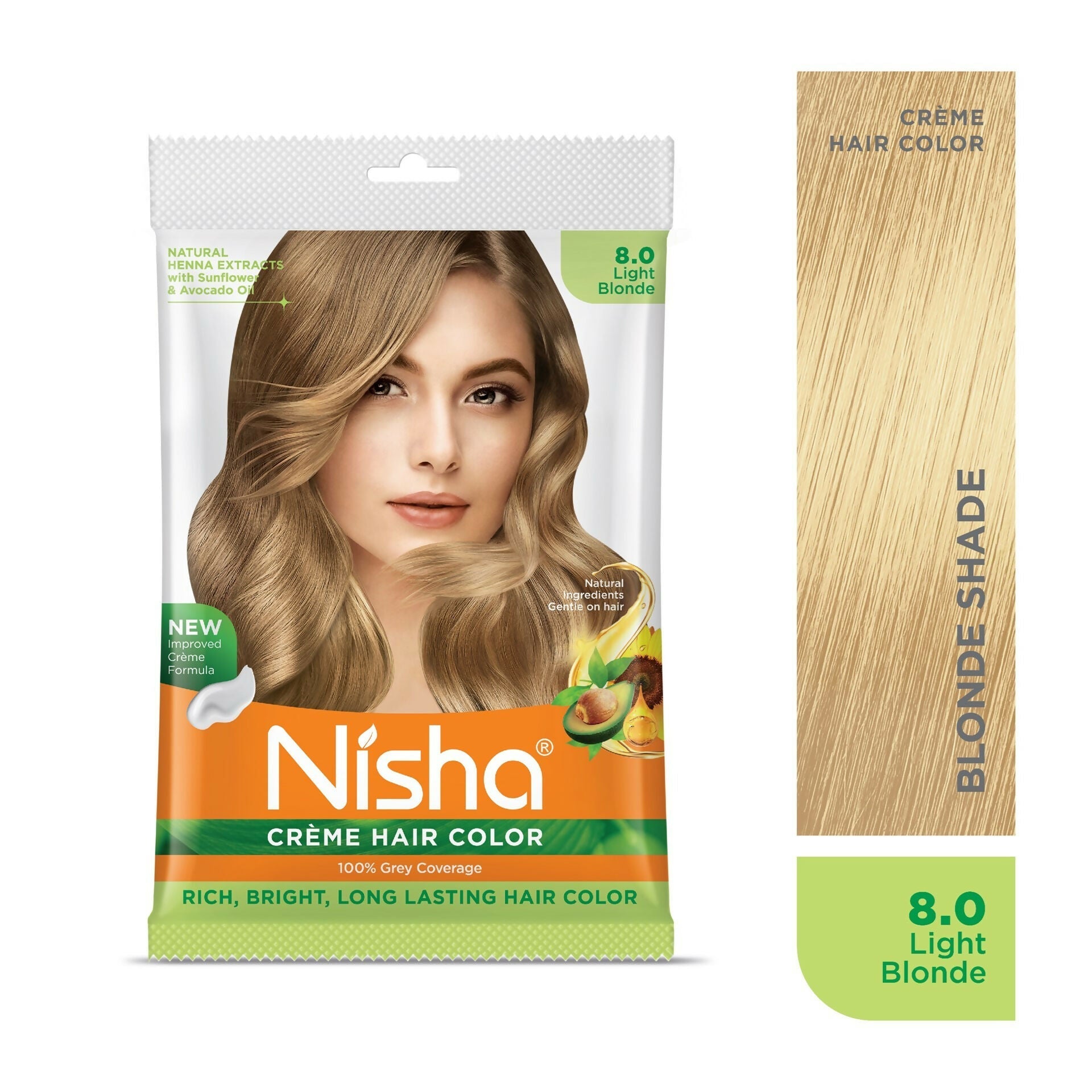 Nisha Creme Hair Color for Women - Light Blonde
