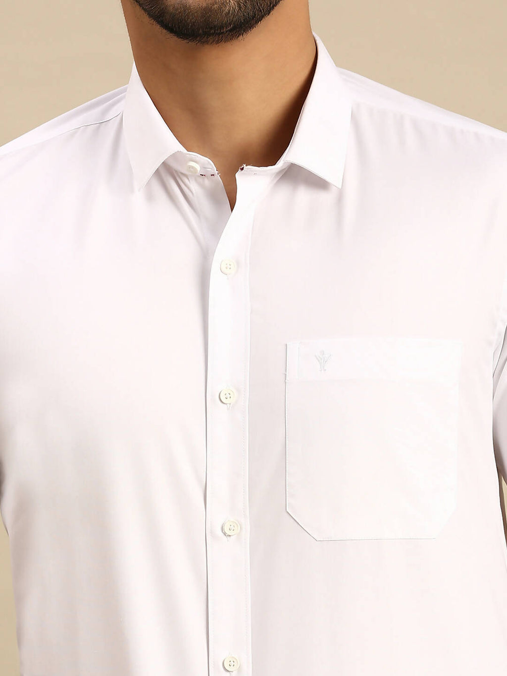Ramraj Cotton Mens Half Sleeve Formal 100 % Cotton White Shirt
