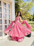 Teeya Creation New Womens Trendy Embroidery Sequence Work Pink Kurta Set