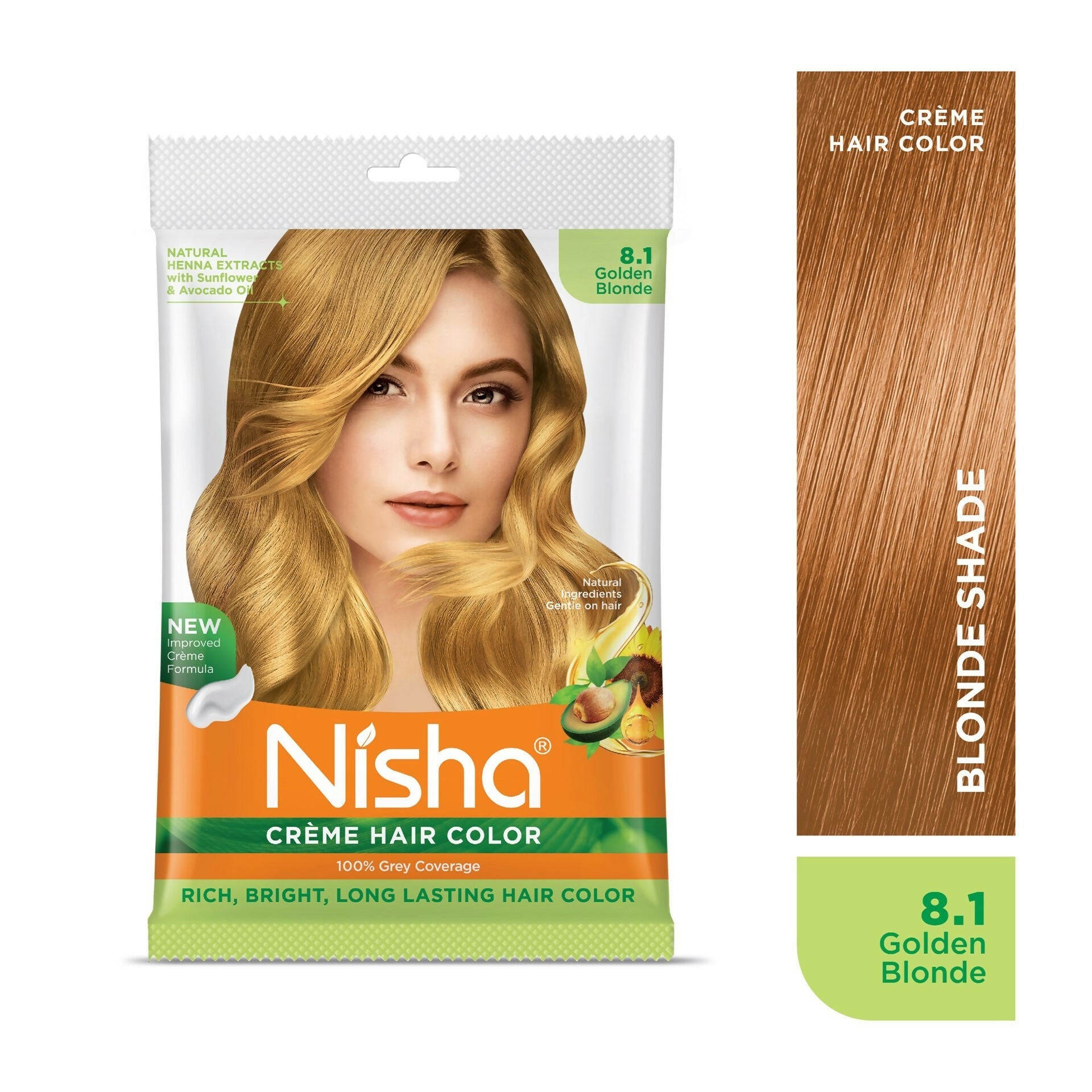 Nisha Creme Hair Color for Women - Golden Blonde