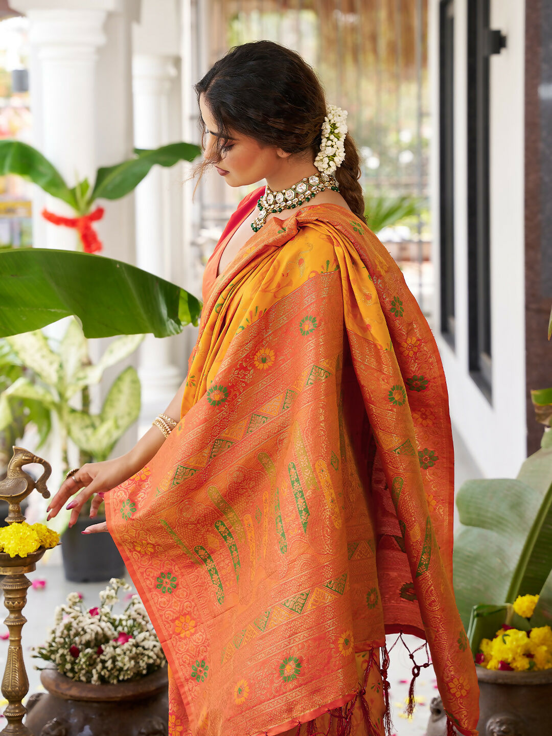Shree Shyam Fashion Yellow Soft Silk Saree