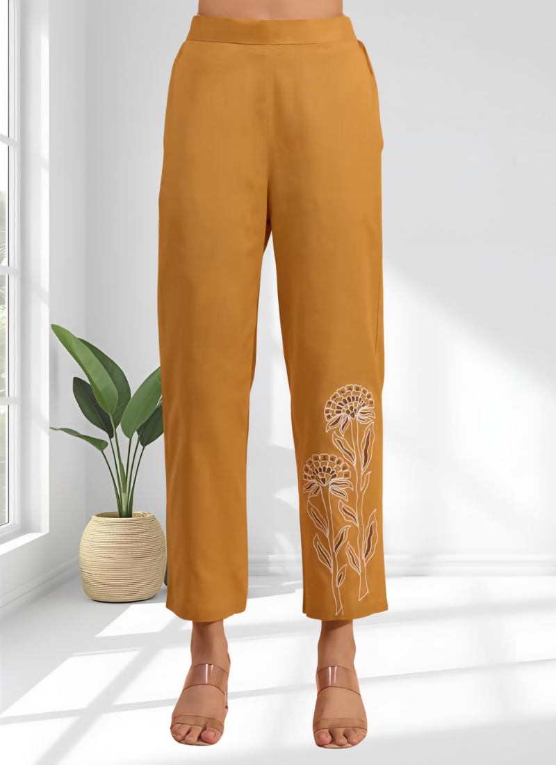 Joban Fashion Coral Cotton, Linen Embroidered Readymade Cord Set